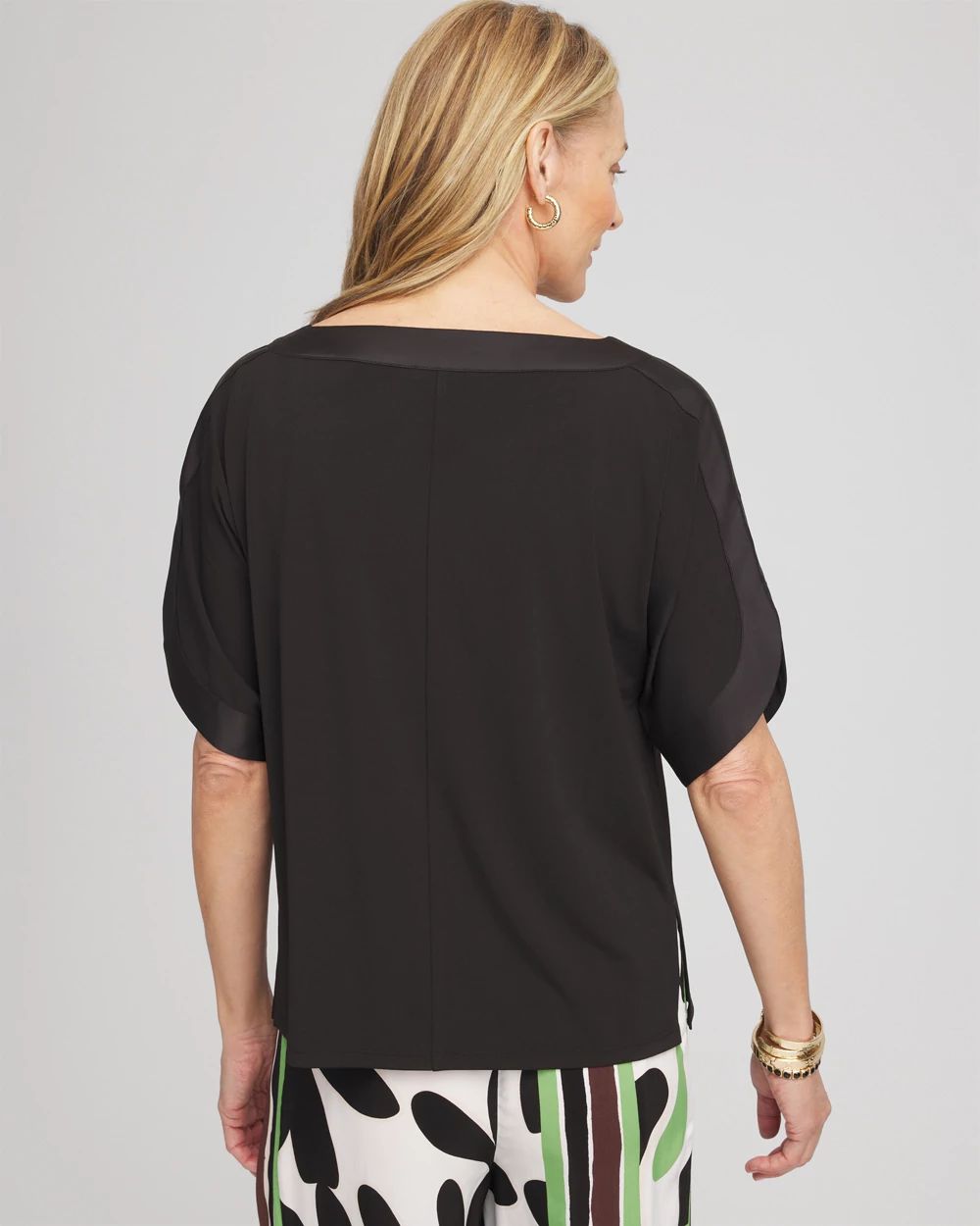 Jersey & Satin Dolman Tee | Chico's